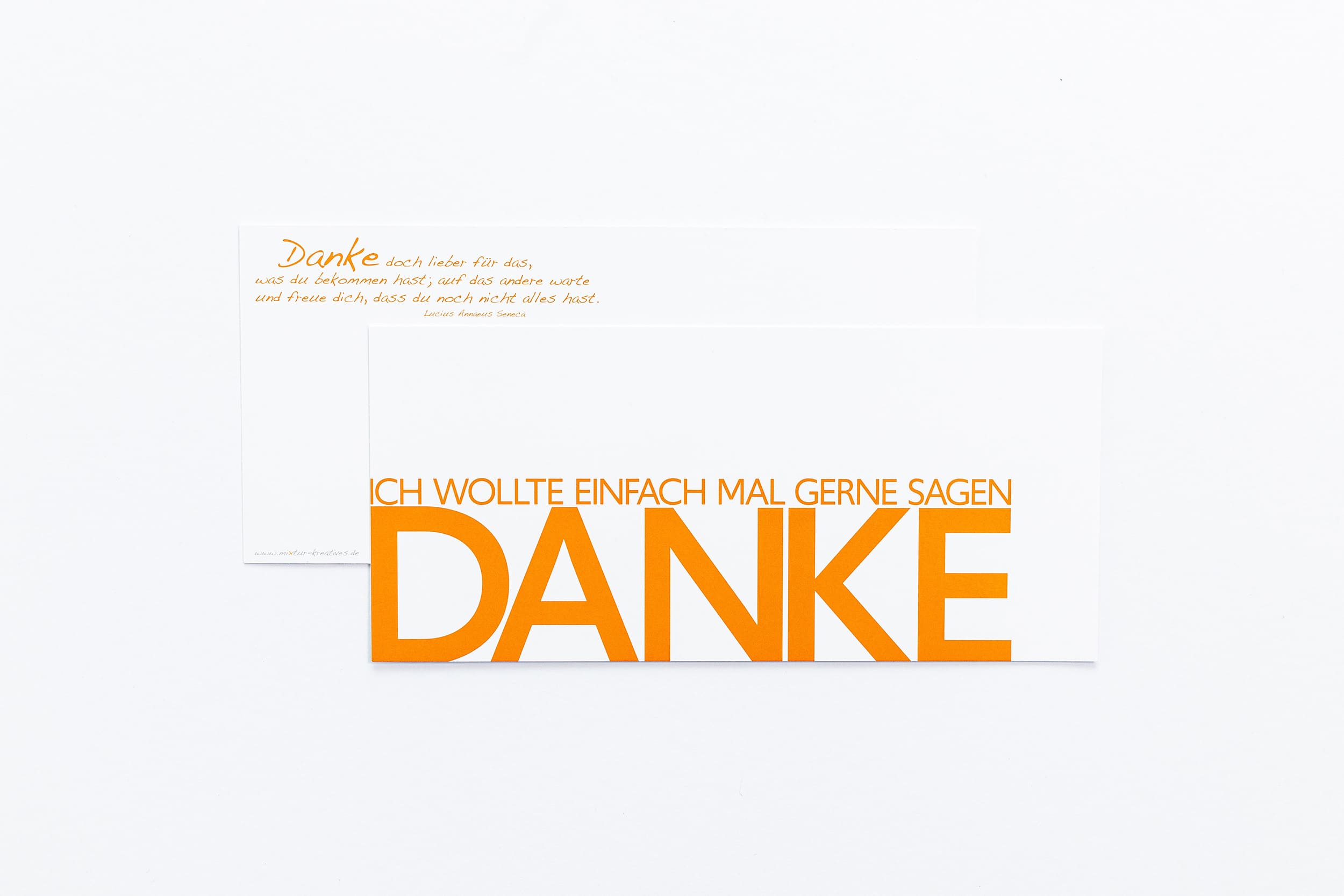 Grußkarte "DANKE" als Postkarte mit Rückseite
