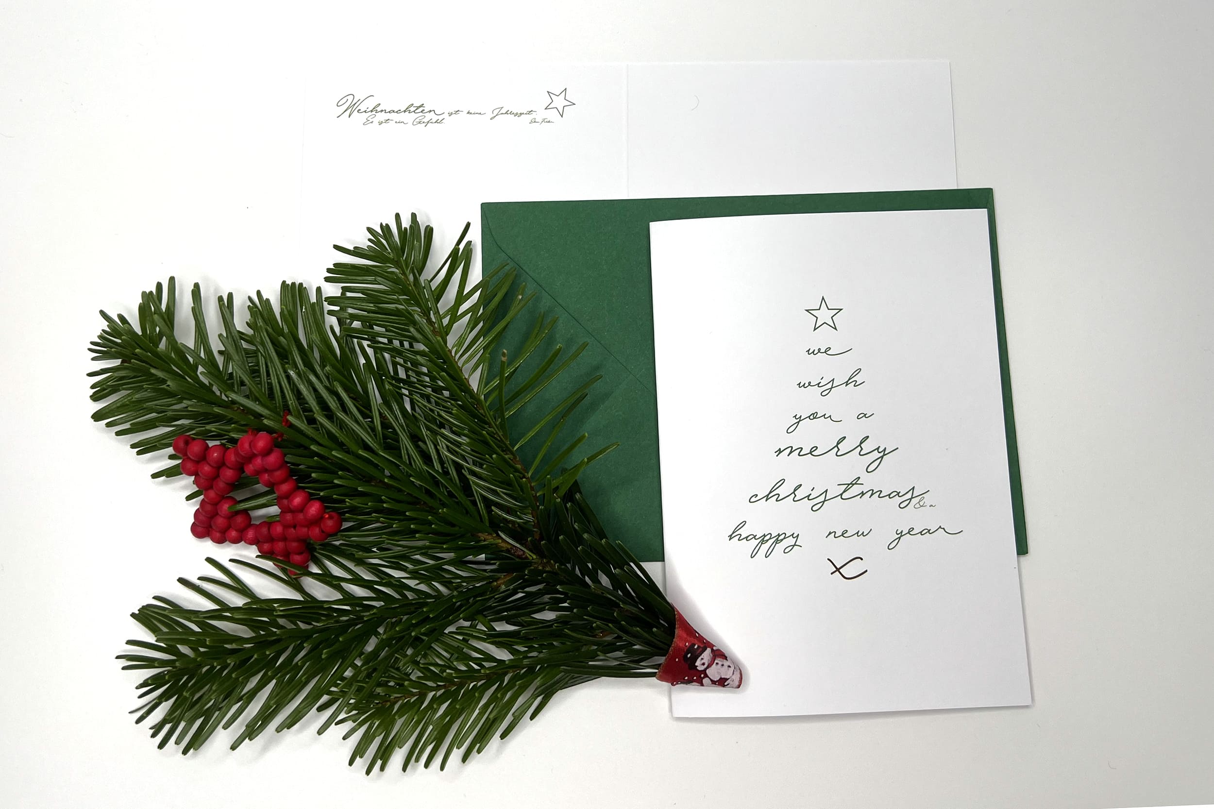 Weihnachtskarte Wörterbaum als Klappkarte