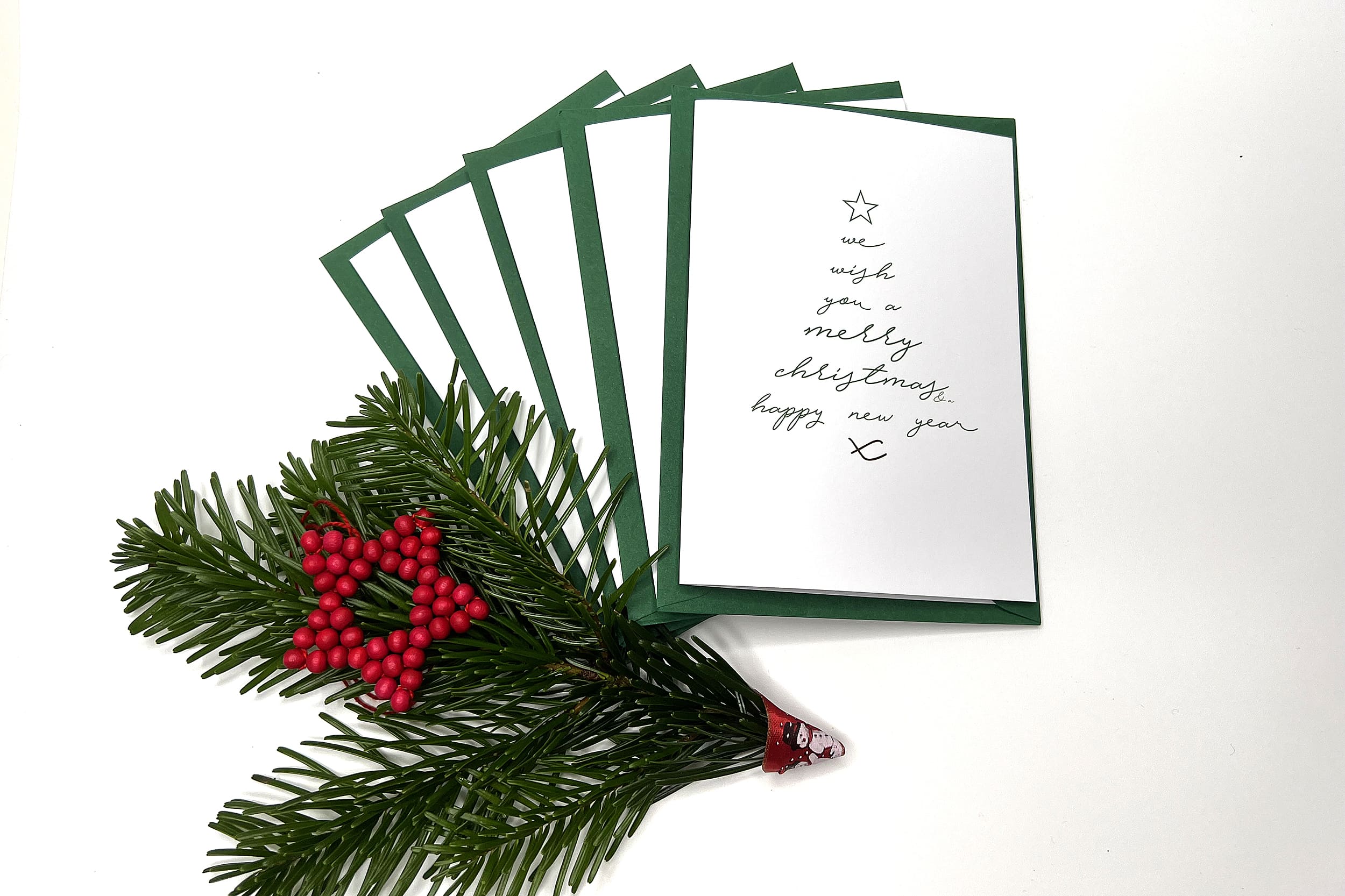 Weihnachtskarte Wörterbaum als Klappkarte